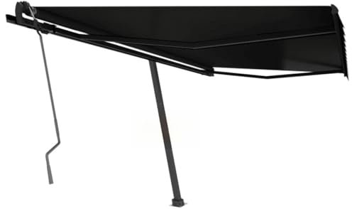 LLEZKBR Furniture select-Freestanding Manual Retractable Awning 400x350 cm Anthracite