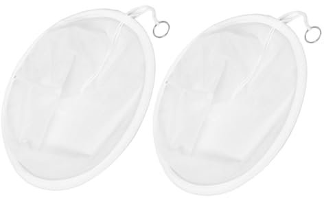 Tofficu Filtre à Miel Conique en Maille de Fibre Beige, Léger et Réutilisable, Efficacité de Filtration Élevée pour Extraction de Miel en Apiculture, Lot de 2 Pièces