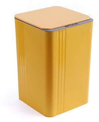 Smart Trash Can with Motion Sensor, Electric Bin for Kitchen, Office, Living Room, Bathroom, Bedroom - Yellow, 15L Capacity, Touchless Waste Disposal Solution