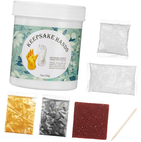 BESTonZON Kit per Calchi a Mano per Ragazzo Ragazza e Piedi Keepsake Ricordo Personalizzato Fai da Te per Shower e Feste Set Completo per Impronte Uniche in Gesso