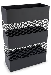 NORDIQ - Paraguero Metálico - Paragueros Modernos y Decorativos - Paragueros Originales para Entrada, Recibidor, Oficina o Comercio | Paragüero de Diseño Elegante y Funcional - Diseño Lineal - Negro