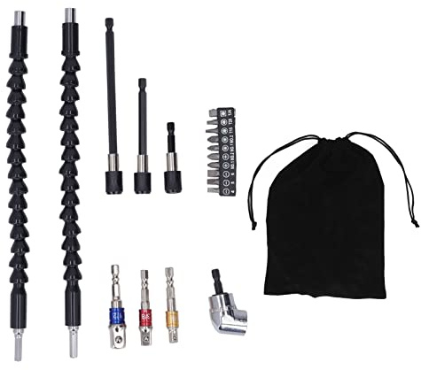 LMHHMIN Juego de extensión de brocas flexibles de 105 grados, adaptador de enchufe universal, kit de soporte para destornillador