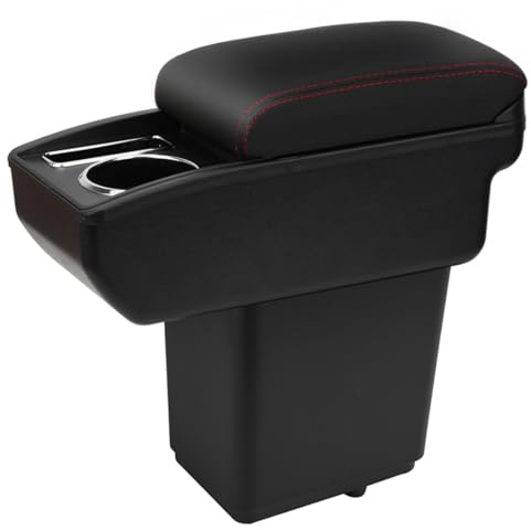 YJYWZH Bracciolo Centrale per Fiat Doblo (2022–2025) Doppio Vano Portaoggetti, Funzione Portabicchiere Integrata Anteriore, Coperchio Scorrevole
