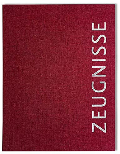 Zeugnismappe mit Stoff-Einband und Prägung DIN A4 mit 20 Klarsichthüllen (rot)