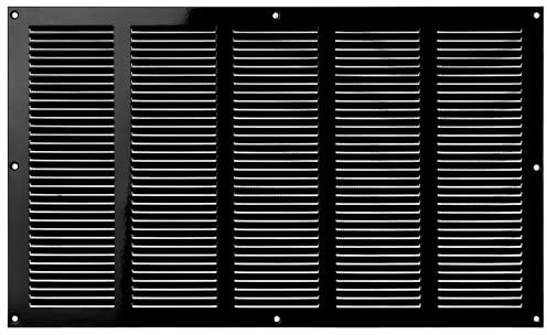 Negro 500x300 mm Rejilla de Ventilacion con Mosquitera, Metalica