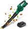 WISETOOL 20V Cordless Leaf Blower with Battery and Charger, Leaf Blower Battery Operated, Variable Speed with 2 Tubes for Patio, Leaves Blowing-Green