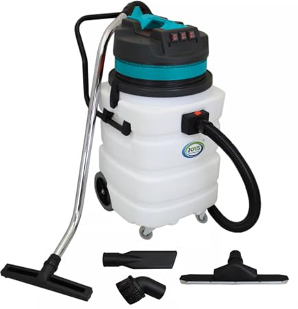 JOVS Commercial Vacuum Cleaner 3600W- 90L Plastic Tank, Wet/Dry Red/Orange/Blue