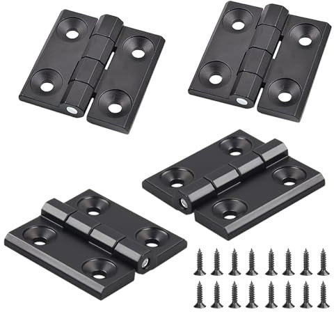 4 Piezas Negro plegable bisagra de puerta, Bisagra con rodamiento, Bisagras de Aleación de Zinc, Bisagras Pequeñas, para Mesas Plegables, Armarios, Guardarropas, Muebles
