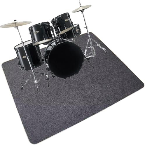 PPGE HOME Schlagzeugteppich Rund, Schallschutz Klavier Teppich, Schallschutzmatte für Bass Drum Snare Rug Elektronische Trommel Jazztrommel Klavier Antivibrationsmat(Size:160×120cm,Color:Grau)
