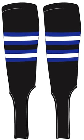 Mk Socks Traditional Baseball Stirrups Pattern F-7 Black, Royal, White