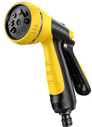 VOXON Hose Pipe Spray Gun with 8 Adjustable Patterns, Garden Hose Spray Gun High Pressure Hose Gun Perfect for Car, Pet Washing, Cleaning and Garden Watering