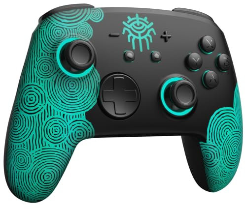 PALPOW Switch Pro Controller Wireless, Switch Controller Compatible with Switch/OLED/Lite, Firefly LED Switch Pro Controller Bluetooth Gamepad with 7 RGB Colors/NFC/Wake Up/Paddle/Turbo - Black