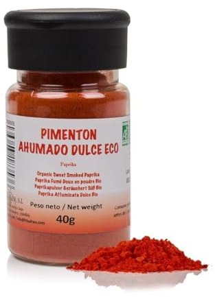 FRISAFRAN | Söt rökt paprika 40g | sötmalt paprika | Paprikapulver | Miljövänlig | Spansk paprika | inga tillsatser | naturlig | Hög halt av vitaminer och mineraler | Ursprung ★ Murcia