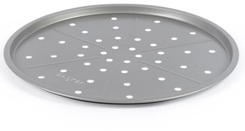 Salter Essentials Pizza Tray – Non-Stick Coating, Round Baking Tray, Dishwasher Safe, Easy to Clean, Made in The UK, Durable Carbon Steel, Garlic Bread, Lightweight Oven Sheet, PFOA-Free, BW13671