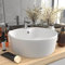 Homvdxl Runde Aufsatzwaschbecken Waschbecken Keramik Aufsatzwaschbecken Waschtisch Waschtisch für WC Schrank Waschtisch 36x36x13cm - Mattweiß