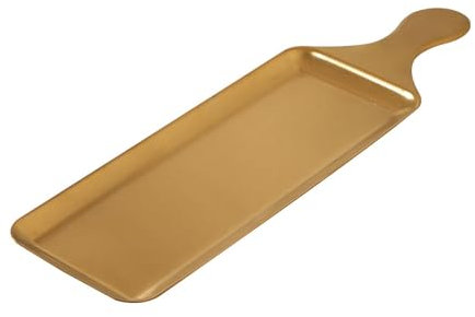 LLINthy Plato de metal para carne rectangular con textura de acero inoxidable, adecuado para cocinar y cenar, platos rectangulares