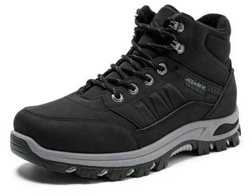 JOMIX Chaussures Randonnée Homme Imperméables Men's Hiking Shoes Chaussures Montantes Trekking Outdoor Antidérapantes et Confortables Bottes de Marche pour Montagne et Ville MWB255037 Noir 41