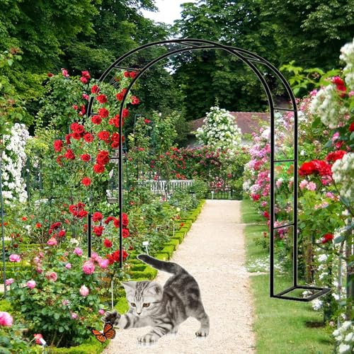 Arche de jardin en métal pour plantes grimpantes et roses – Décoration de mariage – Tonnelle en acier noir disponible en 80 cm à 350 cm pour événements en plein air et élégance du jardin