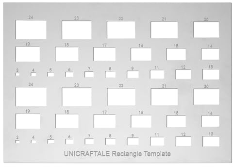 UNICRAFTALE - Plantilla de metal rectangular con cortes cuadrados, acero inoxidable 304, plantilla geométrica, para bricolaje, scrapbooking, grabado, fotos y joyas