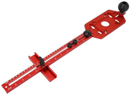 Hyuduo di Taglio Circolare per Fresa, Staffa per Scanalatura di Fresatura in Lega di Alluminio per la Lavorazione del Legno, Guida Multifunzionale 3 in 1 con Raggio Regolabile per Legno Massello MDF