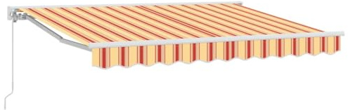 Yisssmeng Tenda da sole con braccio articolato, 300 x 200 cm, multicolore, tenda a semicassetta, retrattile, con manovella e telecomando, protezione solare per terrazza e balcone, robusto telaio in