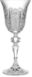 Czech Bohemian Crystal Set of 6 Stem Liqueur Glasses 2oz./60ml. Hand Cut Elegant Vintage Lace Design Vodka Sherry Brandy Whiskey Classic Gift Wedding Birthday Housewarming Anniversary
