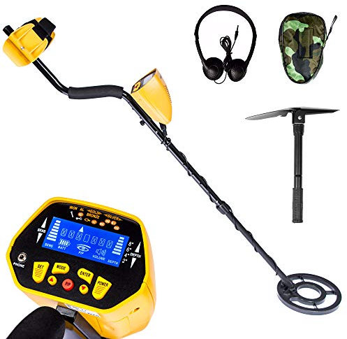 MYLEK Metal Detector With Powerful Waterproof Search Coil - Lightweight, Adjustable Stem - Detects Gold, Silver, Beginners, Adults - Headphones, Shovel & Pick/Compass Tool Kit