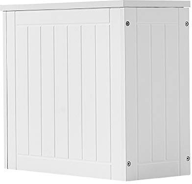 Panana Bathroom Laundry Cabinet Box Small Wooden Storage Cupboard Chest Bin Basket Unit Bedroom Furniture White