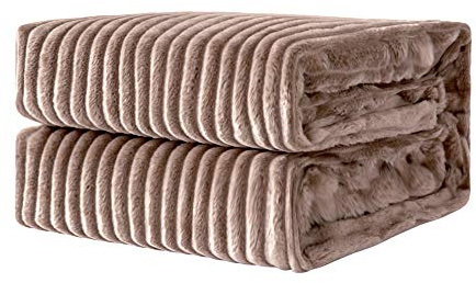MIULEE Plaid in Velluto Coperta Letto Divano 170x210CM Cachi Scuro 1 Pezzo