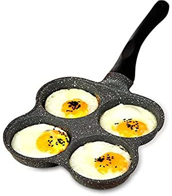 Hapivida Pfannkuchenpfanne, Antihaftbeschichtete Aluminium Pfannkuchenpfanne mit Griff, 4 Eier Pfanne für Omeletts und Pancakes, 14.4 x 7.7 x 1 Zoll, für Gasherde und andere Herde