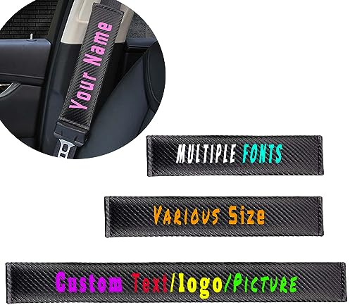 Fundas para Cinturón de Seguridad Coche – Almohadillas Personalizables Transpirables – Hombreras de Automóvil para Niños y Adultos con Estilo Fibra de Carbono