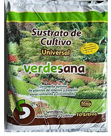 Sustrato de Cultivo Universal Plantas Interior y Exterior con Compost Vegetal, Turba Rubia, Fibra de Coco y Perlita Original Galicia, Saco 10 litros