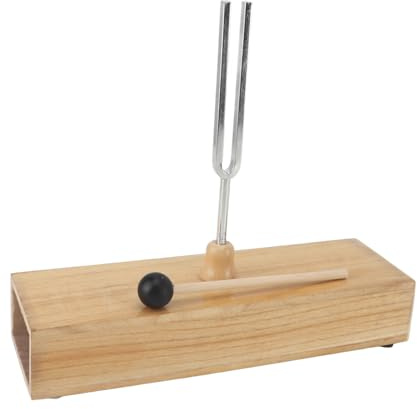 Ouitble Diapasón De 256 Hz Con Caja De Resonancia De Madera Y Juego De Tenedor Con Sonido De Martillo Para Meditación De Experimento Acústico Curativo