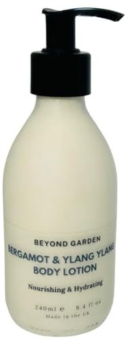 Hand and Body Lotion with Aloe Vera and Vitamin E, Non-Greasy, for Men and Women, Normal to Dry Skin, Glass Pump Bottle, 10 fl. oz (Bergamot & Ylang Ylang)