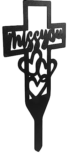 HANABASS Cimitero Decorazione Ferro Battuto Paletto Commemorativo Per Giardino e Tomba Resistente e Durevole Per Segnare Luoghi Di Riposo e
