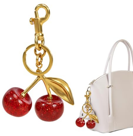Taschenanhänger Damen,Bag Charms,Cherry Charm,Schlüsselanhänger Damen,Taschen Anhänger,Keychain Aesthetic,Gold Kirsch Anhäger Tasche Accessories,Geschenke Für Frauen Weihnachten Valentinstag Tasche