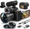 Monitech 48MP Digital Camera for Photography 16x Digital Zoom 4K Video Camera for Photography vlogging camera for Youtube with SD Card 32gb（Black）