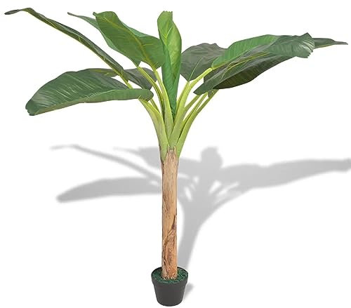 ShGaxin Konstgjort bananträd med kruka 150 cm grön, dekorativa konstgjorda växter, konstgjorda träd, dekorativa blomkrukor, konstgjord bonsai 244454