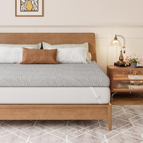 Vesgantti Topper 90x200cm, 10 cm Gel Memory Schaum Matratzentopper H3/H4, Zwei Härtegrade, Oeko-TEX Bezug 60°C waschbar, rutschfest mit Reißverschluss, für Bett & Schlafsofa grau