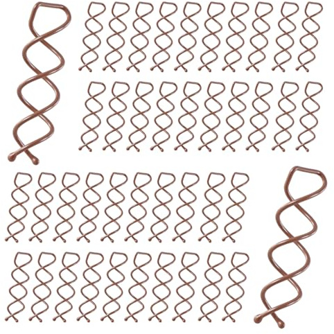 Molain 40 Pcs Spiral Hair Pins, Twist Hair Pins Spin Pins for Hair, Alloy Spirals Bobby Pins, Hair Bun Maker Bun Twist Spirals Hair Pin with Non-scratch Rounded Tips for Women(Brown)