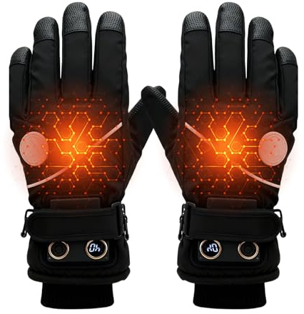 Riaisttd Gants Chauffants pour Femmes | 3 Niveaux Unisexe Rechargeable Tactile pour Cyclisme | Gants Chauffants,pour Ski Snowboard Moto Pêche sur Glace Camping Randonnée Travail