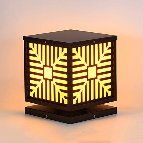 Lanterna a Colonna per Esterni,Da a Colonna Impermeabile, Personalità, Materiale Nero, Tappo per Ponte, Luce Nera, Luci da Pavimento Antipioggia,Da a Colonna Creativa, Semplice Lanterna a Colonna in S