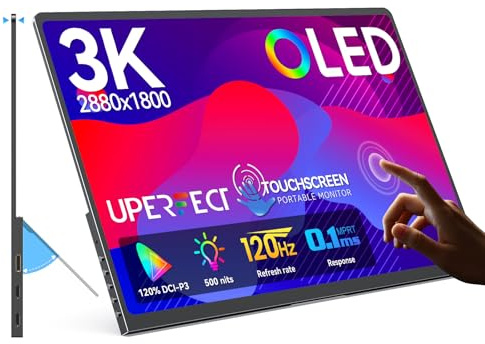 UPERFECT 14 Pouces 3K 120Hz OLED Tactile Ecran Portable, 2880x1800 0.1ms