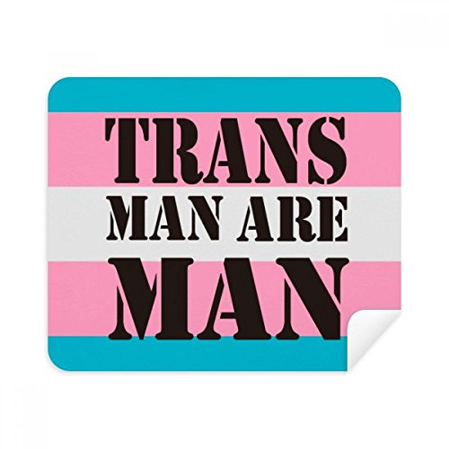 Trans Man stöder LGBT Transgender mobildisplay av glasögonputsduk 2 mockatyg