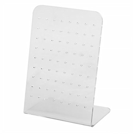 Naisicatar – Expositor para pendientes. Soporte en acrílico transparente para organizar y almacenar los pendientes. Capacidad para 72 pendientes