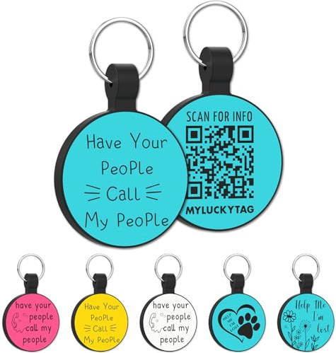 MYLUCKYTAG QR-kod silikon husdjur ID-bricka hund katt etikett, online husdjursprofil, husdjursplats varning e-post, digital husdjurstagg, tyst hundetikett, hållbart husdjurs-ID, hundhalsband etikett