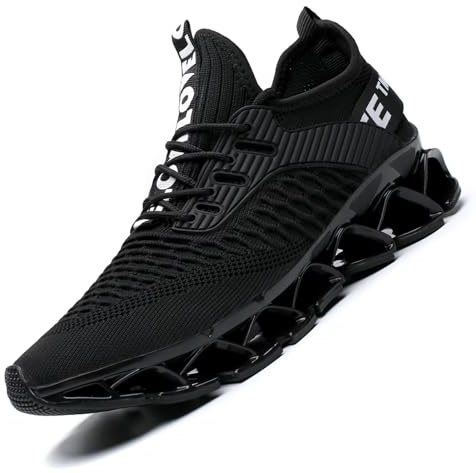 Men's Running Shoes Mesh Athletic Sport Sneakers Gym Fashion Trainers Tennis Casual Walking Zapatos All Black