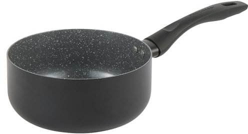 Progress BW12911EU7 Marble Ceramic 18 cm Saucepan – Non-Stick Cooking Pot with Metallic Marble Ceramic Coating, 1.95L Capacity, Induction Hob Suitable, Pressed Aluminium Cookware, PFAS-Free