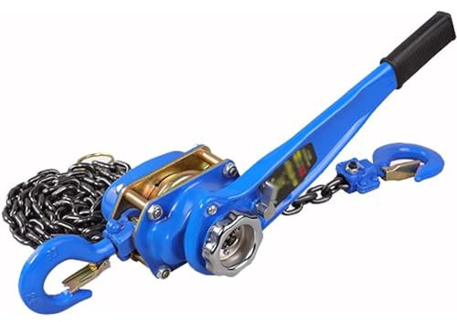 Amunpitic Palan À Chaine À Levier 0.75t 3m, Treuil À Levage Manuel Poulie De Chaîne, Palan À Chaîne Manuel avec 2 Crochets, Palan À Levier Robustes Construction en Acier