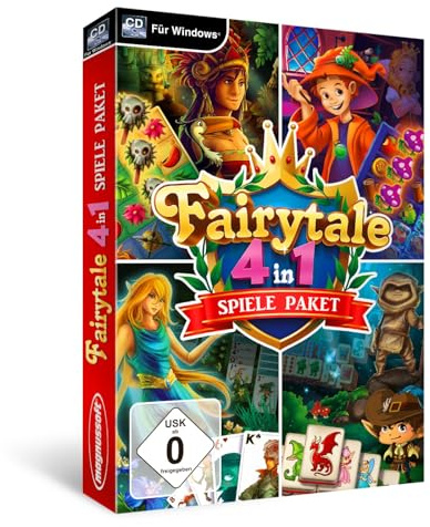 Fairytale 4-i-1 spel paket – 4 spel ingår – solitaire, Match 3, mahjongg för Win 11/10/8,1